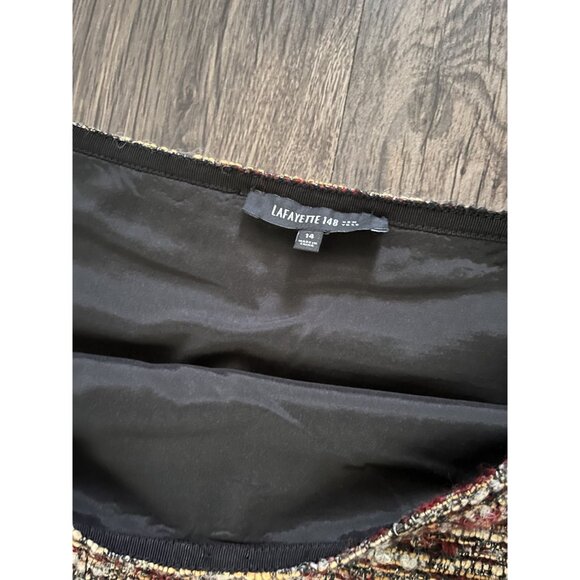 Women's Lafayette 148 New York Skirt Stretch Knit Tweed‎ Pencil Straight Size 14 - Picture 3 of 6